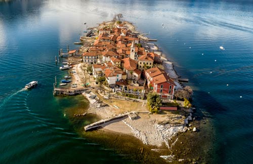 Luftaufnahme der Isola dei Pescatori