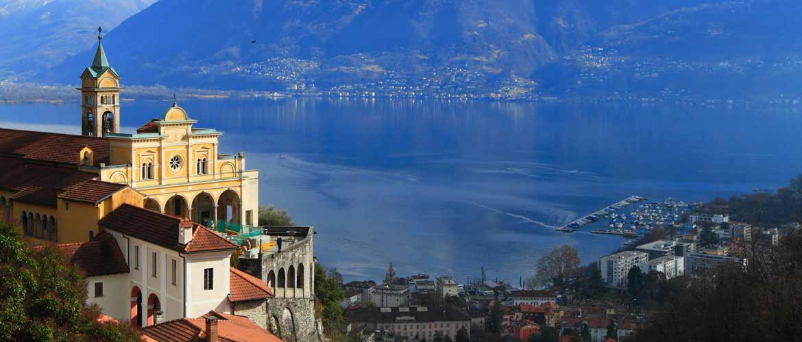 Bild der Wallfahrtskirche Madonna del Sasso in Locarno